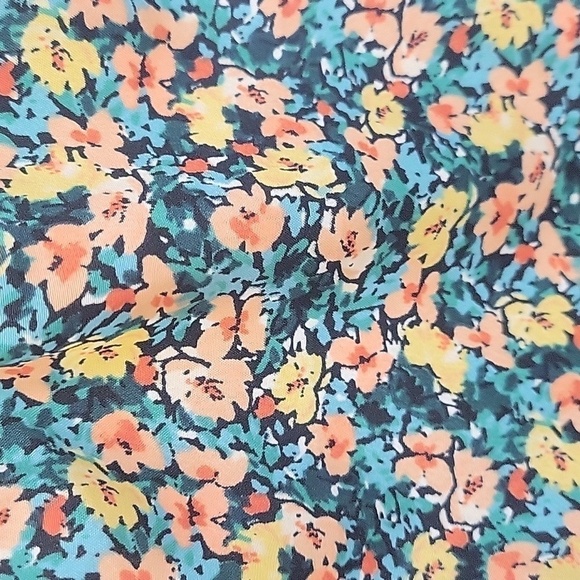 Topshop Floral Open Back Frill Puff Sleeve Midi Dress-Size 14 - Picture 14 of 17